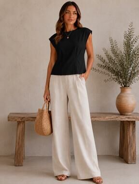 Zenana Pleated Shoulder Blouse - Black